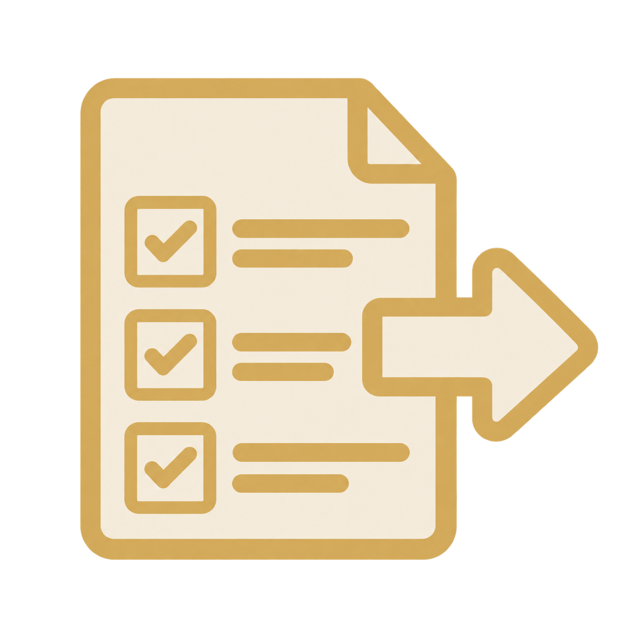 Checklist document with forward arrow-6